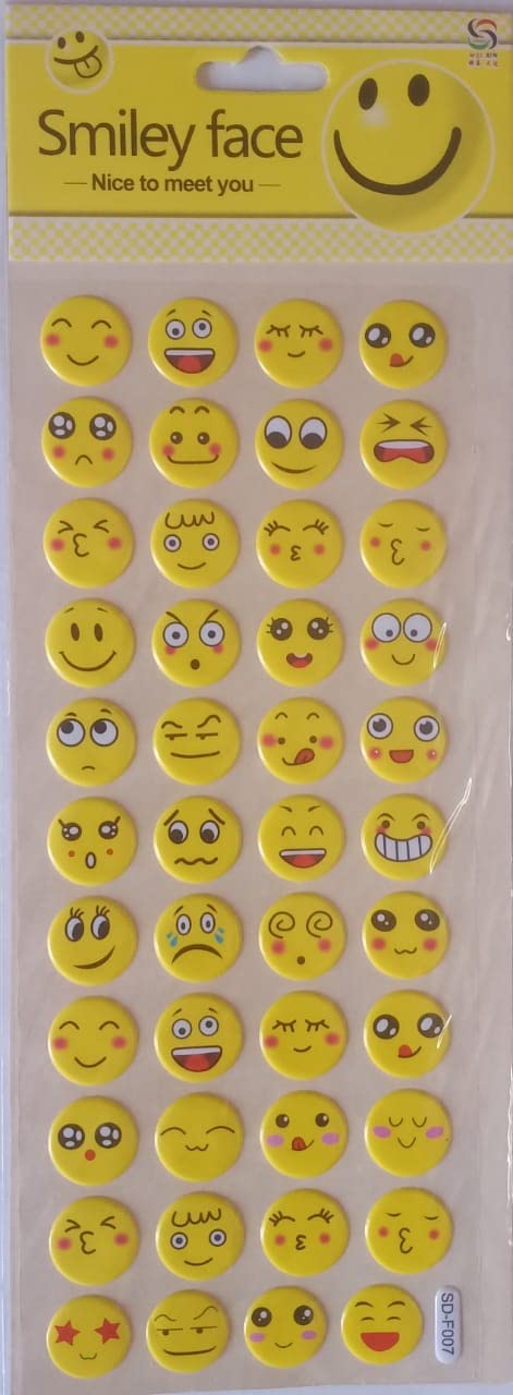 R.S 3D Foam Plastic Stickers Sheets for Kids book's Cover and Indoor Room wall's for Decoration (Emoji -Birds-Fishes) - Image 3