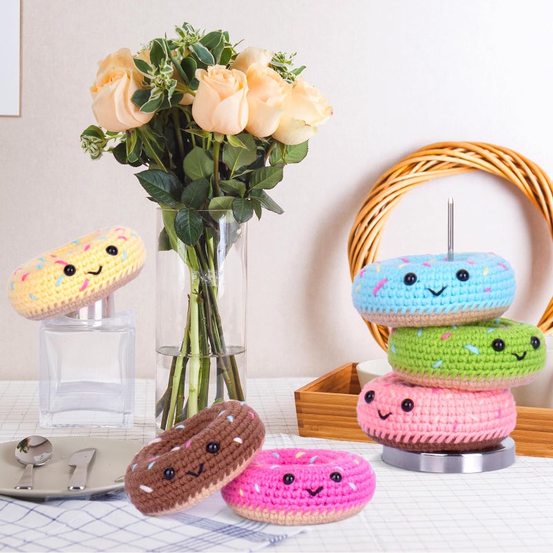 Crochetta Crochet Kit for Beginners, Beginner Crochet Starter Kit w Step-by-Step Video Tutorials, Learn to Crochet Kits for Adults & Kids, DIY Knitting Supplies, 6-Pack Donut Family(40%+ Yarn Content) - Image 5