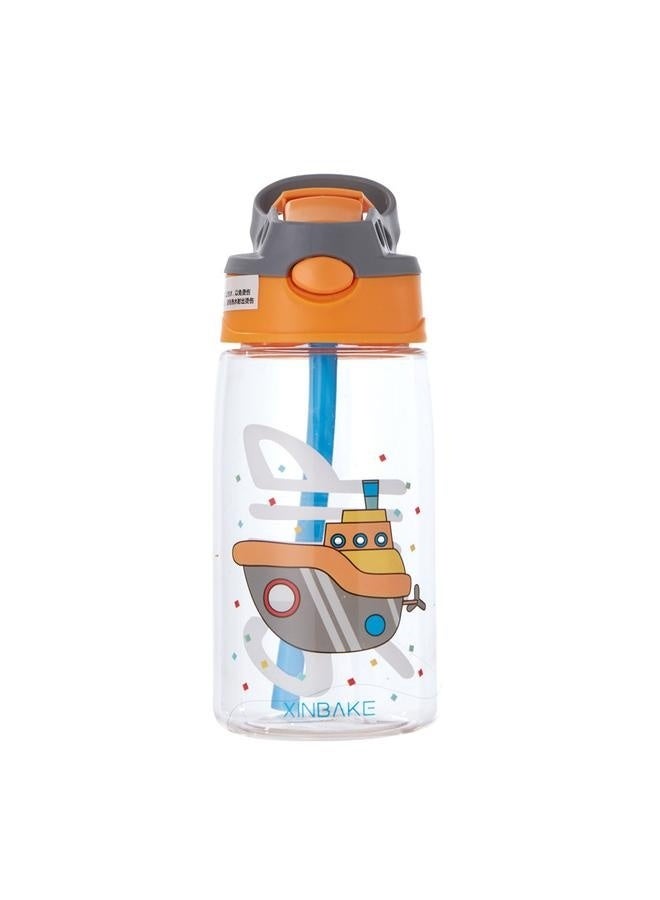 Kids Water Bottle with Spout Cover and Built-in Carrying Loop, Made of Durable Plastic, Leak-Proof Water Bottle Design for Travel-480ML - Image 2
