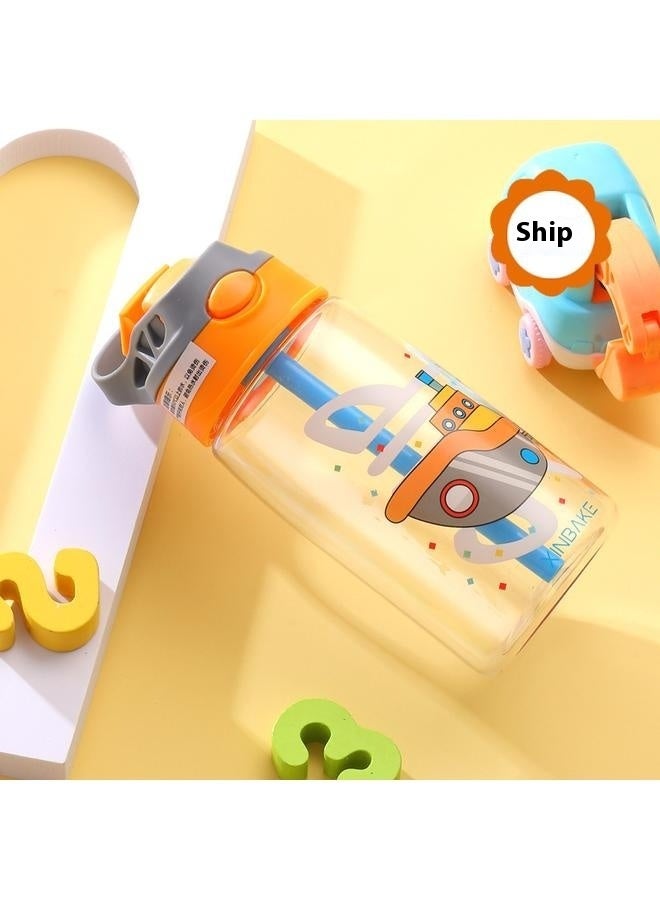 Kids Water Bottle with Spout Cover and Built-in Carrying Loop, Made of Durable Plastic, Leak-Proof Water Bottle Design for Travel-480ML - Image 1