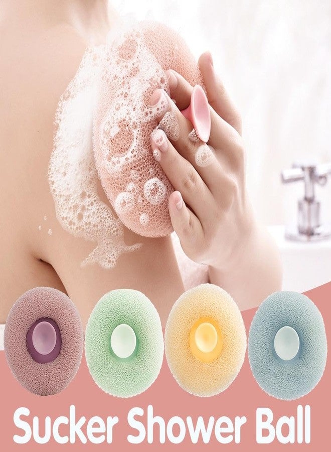 AVMPHD Suction Cup Loofah Bath Balls,Shower Sponge with Sucker Brush,Soft Bath Sponge Flower,Exfoliating Bath Ball Shower Brushes Massage Exfoliate Skin Scrubber - Image 5
