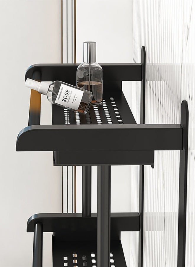 wowofa 3Layers Bathroom Shelf，Wall Mounted Shelf with Towel Rack & Hooks, No Drilling Required Bathroom Storage Organizer, Rust-Resistant Bath Shelf for Toiletries, Shampoo, Soap in Bathroom & Kitchenm storage rack - Image 5