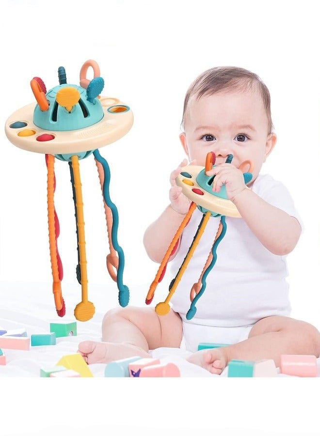 DURKU Teething Toys for Safe Development, Montessori Activity Pull String Toy, Sliding Magic Balls Sensory Toy, Baby Travel Fine Motor Skill Toy, High-Quality ABS Plastic and Food-Grade Silicone. - Image 1