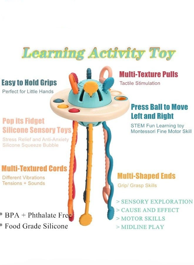 DURKU Teething Toys for Safe Development, Montessori Activity Pull String Toy, Sliding Magic Balls Sensory Toy, Baby Travel Fine Motor Skill Toy, High-Quality ABS Plastic and Food-Grade Silicone. - Image 2