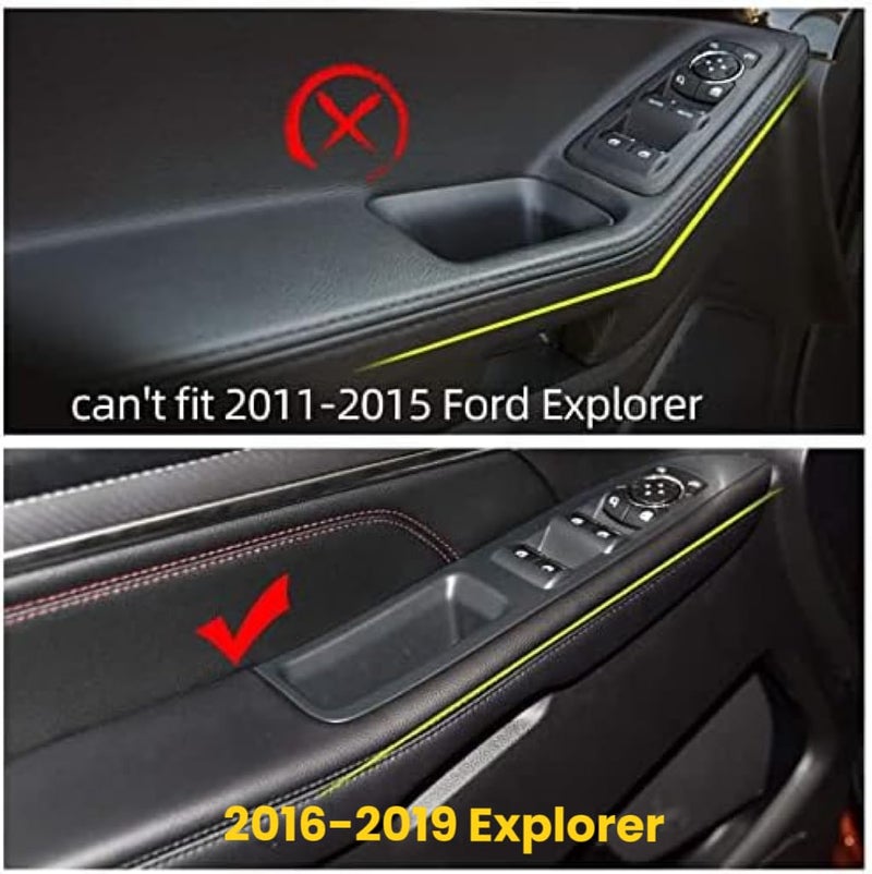 Vesul Front Row Door Side Storage Box Compatible with Ford Explorer 2016 2017 2018 2019 Armrest Phone Container Door Organizer Handle Pocket ABS Tray Insert Glove Pallet - Image 2