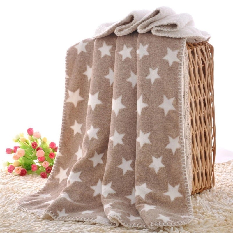 Brandonn Beige Star Wrapping Sheet Cum Swaddle Baby Blanket for Babies - Image 3