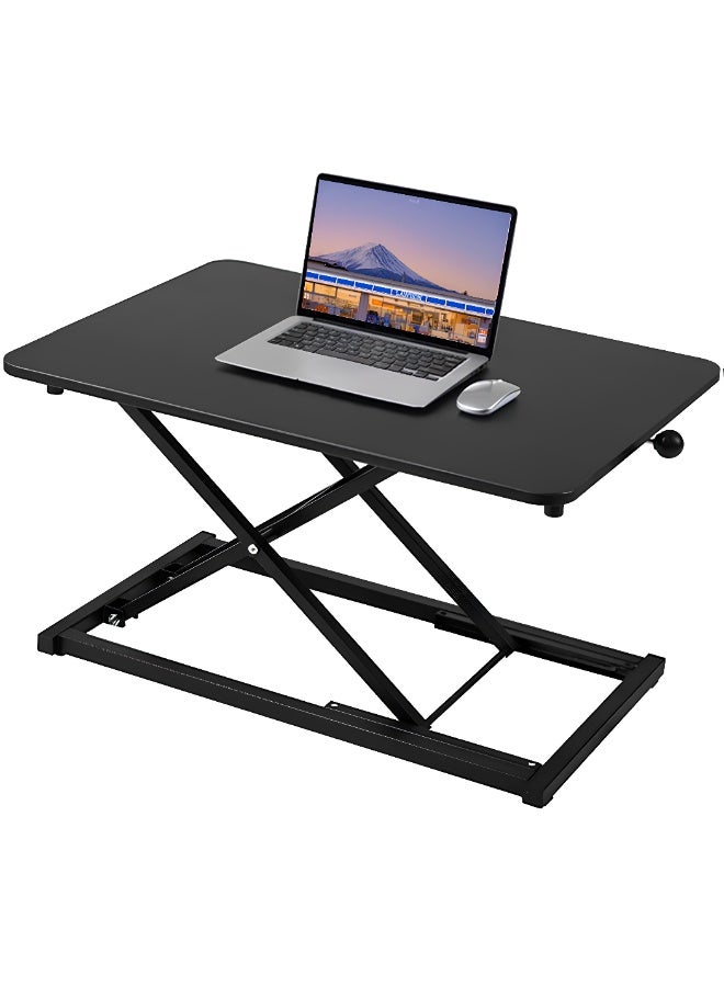 Watermelon 60CM Standing Desk Converter Adjustable Height,Keyboard Riser for Stand Up Desk Riser,Computer Keyboard Stand for Desktop,Ergonomic Sit Stand Computer Workstations Black