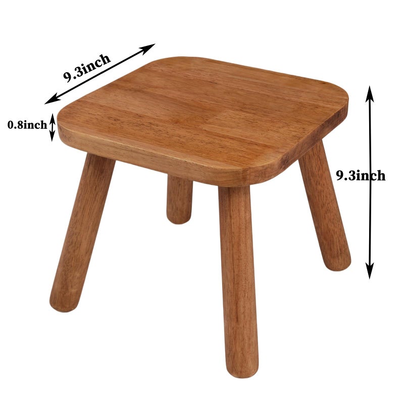 zaowofires Solid Wood Step Stoolï¼ŒWooden Plant Stool, Wood Plant Stand, Round Footstool, Removable Portable, Small Short Shoe Changing Stool (Walnut, 9.3inch) - Image 3