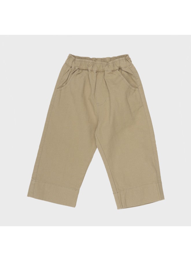 Zara Kids' Cotton Minimalist Casual Solid Color Versatile Basic Elastic Waist Straight Leg Pants - Image 2