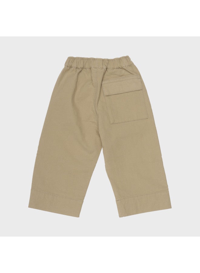 Zara Kids' Cotton Minimalist Casual Solid Color Versatile Basic Elastic Waist Straight Leg Pants - Image 3