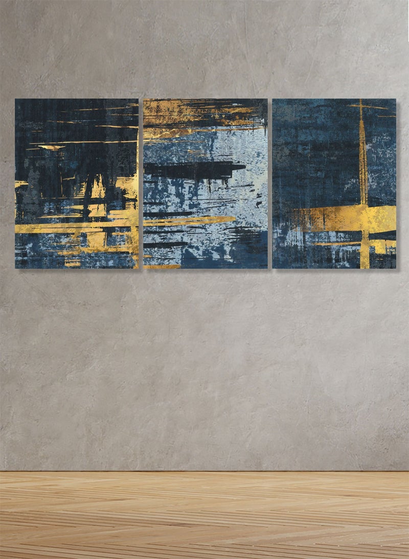 ماركتنا لوحة جدارية فنية لتزين الحائط بتصميم تجريدي ، ثلاث قطع ،مقاس120X60سم - Image 1