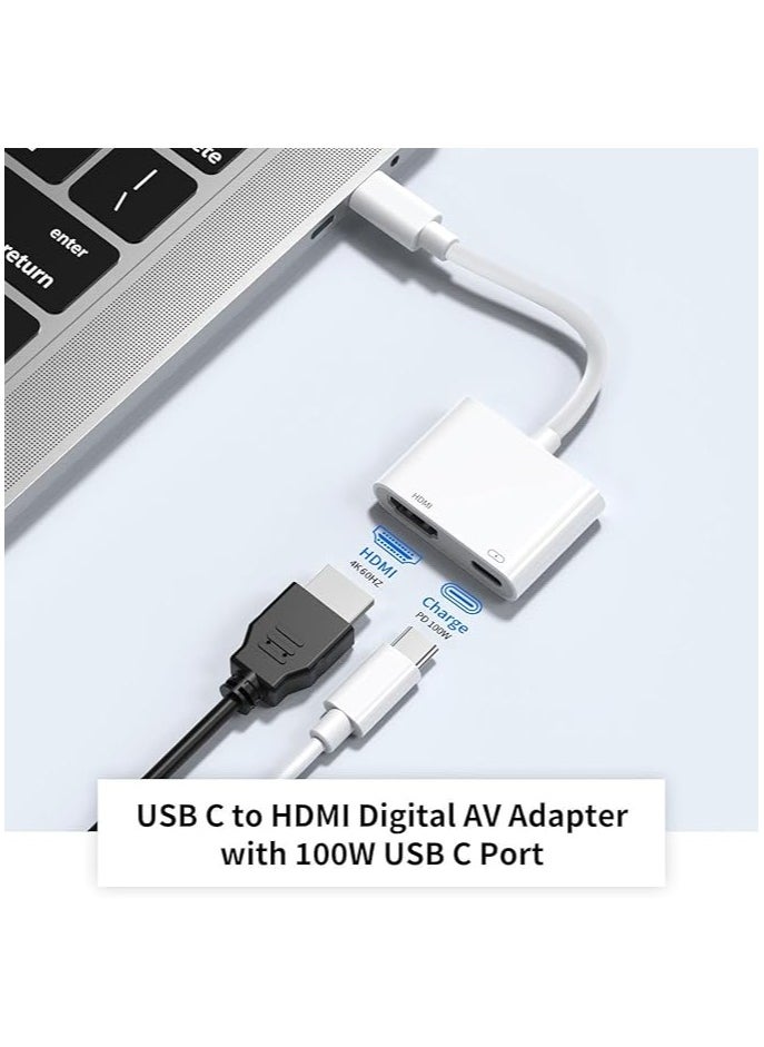 erorex USB-C to HDMI Adapter 4K@60Hz for iPhone 15 MacBook Pro Air iPad Pro, USB 3.1 Type C Digital AV HDMI 2.0 Cord Compatible with Samsung Galaxy S23/S22, Pixelbook, XPS and More  - Image 3