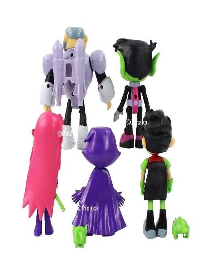 PINAKA Teen Titans Beast Boy Anime Movie Steel Bones Starfire Raven Handyman Office Boy Action Figure Anime Figurine Collectible Figurines - Image 4