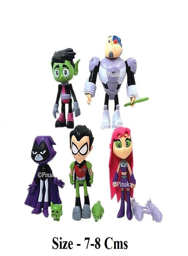 PINAKA Teen Titans Beast Boy Anime Movie Steel Bones Starfire Raven Handyman Office Boy Action Figure Anime Figurine Collectible Figurines - Image 2