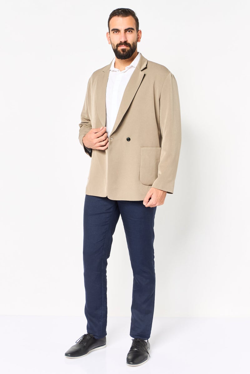 SELECTED Men Drop Shoulder Fit Solid Casual Blazer, Dark Grey - Image 2