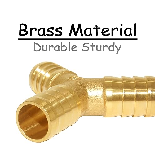 Uenede 3PCS Solid Brass 3/4"OD Barb Fitting Y 3-Way Union Intersection Barbed Hose Fittings for Water/Oil/Gas - Image 5
