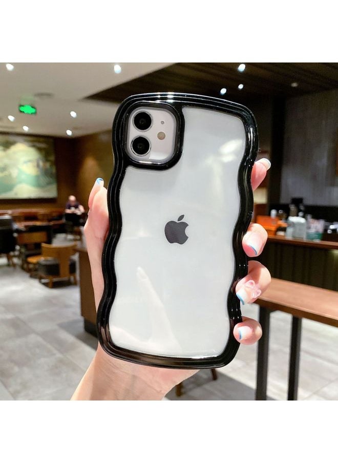 Applicable To IPhone14pro Max Apple 15 Mobile Phone Shell Candy Color Border 12/13 Two-in-one Wave-Color:WT Two-in-one Wave Black Edge-Applicable Model:15 (without Packaging)