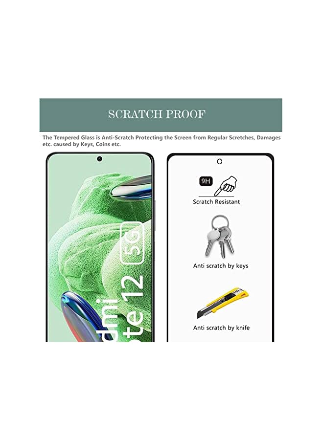 erorex Redmi Note 12 4G / 5G Screen Protector Tempered Glass Guard Full Glue Edge-To-Edge Protector For Xiaomi Redmi Note 12 4G / 5G By Emodil ® - Image 2