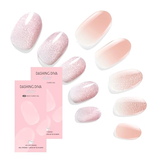 Dashing Diva Glaze Nail Strip Duo Velvet Blush Ballerina Blush Collection Long Lasting Chip Resistant SemiCured Gel Nail Strips Contains 2 Colors - Image 1