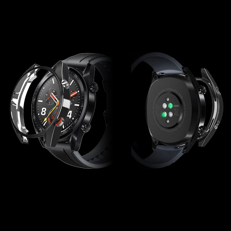 2pcs Watch Protective Case watch Protect Shell TPU Watch Protector Compatible for HuaWei Watch Black - Image 2