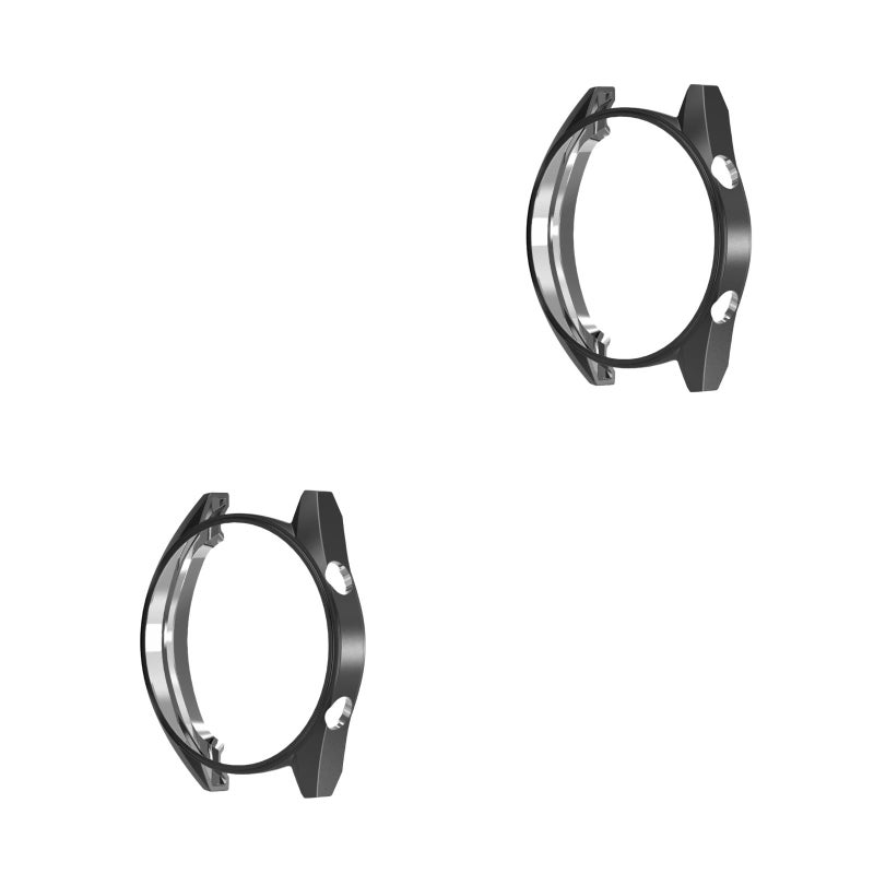 2pcs Watch Protective Case watch Protect Shell TPU Watch Protector Compatible for HuaWei Watch Black - Image 1