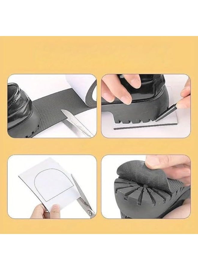 ماى سوق لفة نعل حامي للأحذية ذاتي الالتصاق - مانع للانزلاق ومقاوم للتآكل - شفاف/أسود لحماية نعل الكعب العالي والأحذية الرسمية. - Image 4