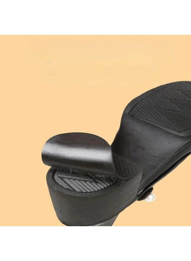 ماى سوق لفة نعل حامي للأحذية ذاتي الالتصاق - مانع للانزلاق ومقاوم للتآكل - شفاف/أسود لحماية نعل الكعب العالي والأحذية الرسمية. - Image 3