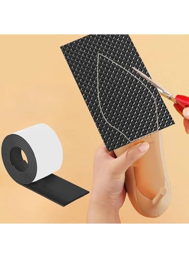 ماى سوق لفة نعل حامي للأحذية ذاتي الالتصاق - مانع للانزلاق ومقاوم للتآكل - شفاف/أسود لحماية نعل الكعب العالي والأحذية الرسمية. - Image 2