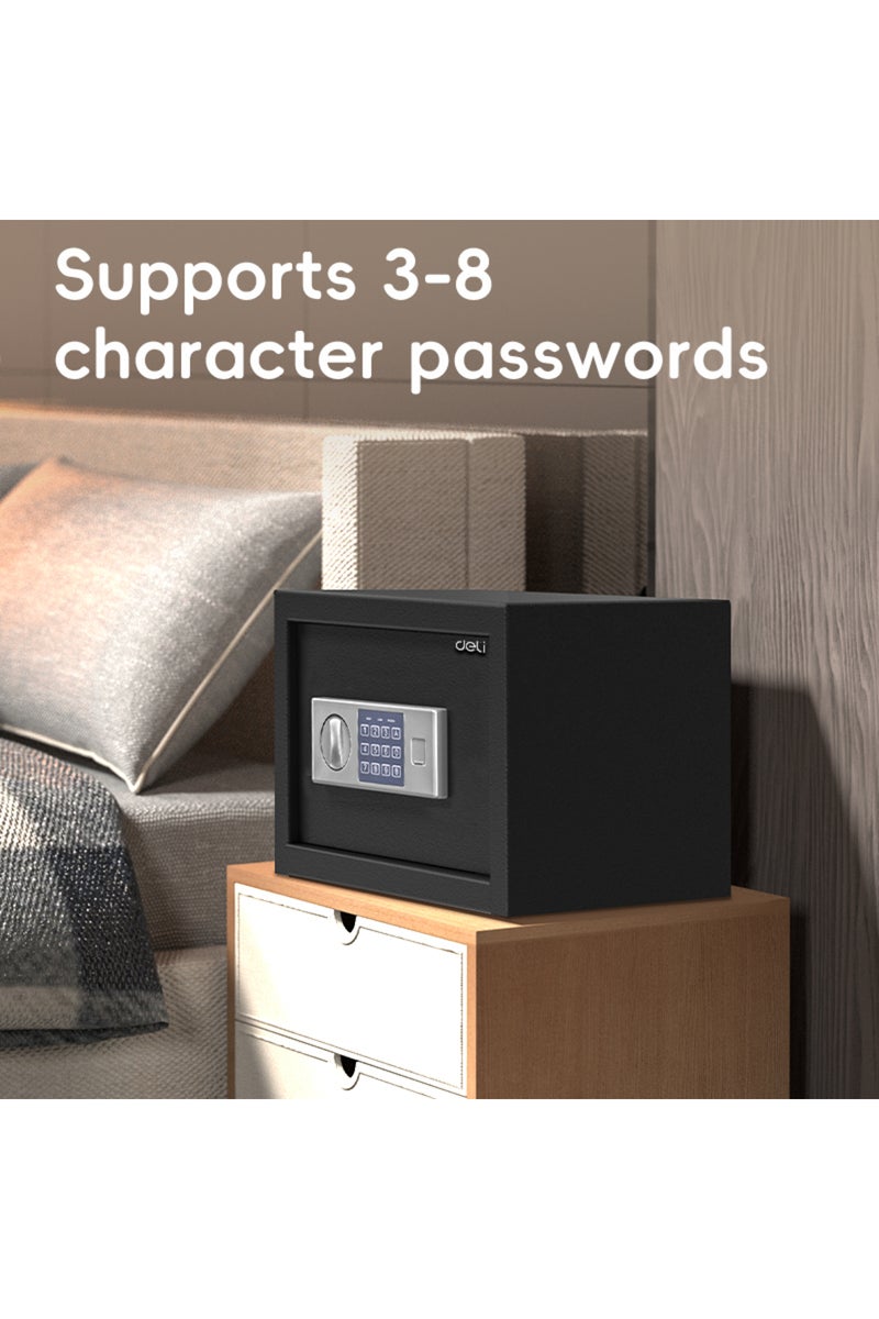 Deli Electronic Digital Safe Box, (25x35x25cm), Steel Security Safe with Digital Lock, 5.9kg ET521 Black - Image 5