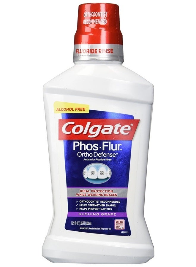 Colgate غسول فوس-فلور المضاد للتسوس بالفلورايد، عنب متدفق، 16.9 أونصة سائلة - Image 1