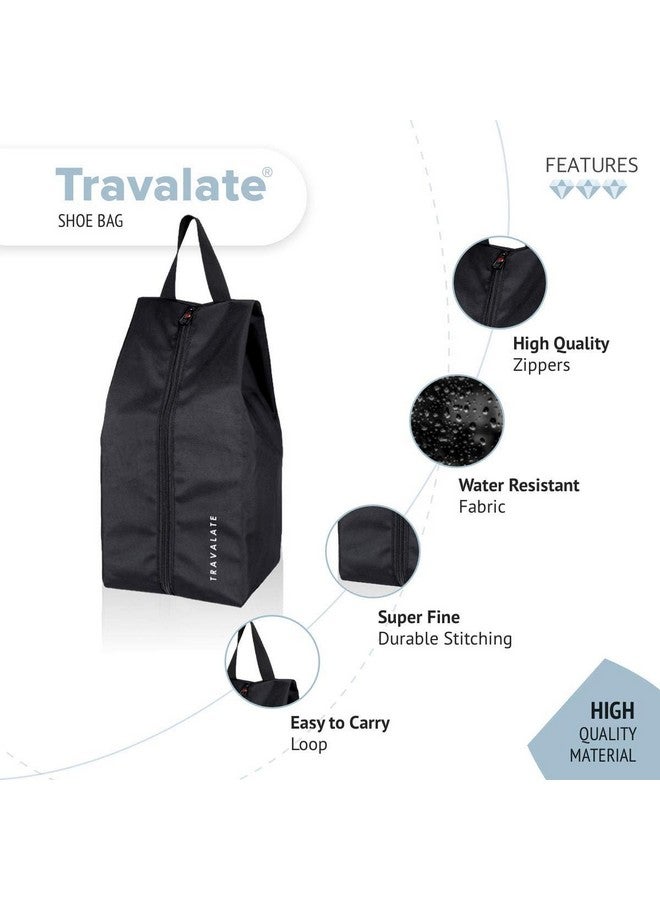 Travalate¬Æ Durable Multi-Purpose Water Proof Shoe Bag for Travel Use | Portable & Foldable Polyester Shoe Bags for Men & Women - Plain Black (Pack of 3) - Image 2