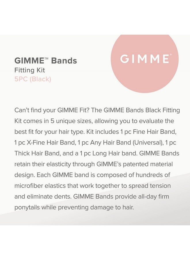 غيمي Gimme Beauty - ربطات شعر سوداء بخمسة مقاسات - مجموعة تركيب الأربطة - ربطات شعر ناعمة للشعر الكثيف وحاملات ذيل حصان سوداء للشعر الخفيف - ربطات شعر لا تسبب التلف لجميع أنواع الشعر، اعثري على المقاس المناسب لكِ (عدد 5) - Image 2