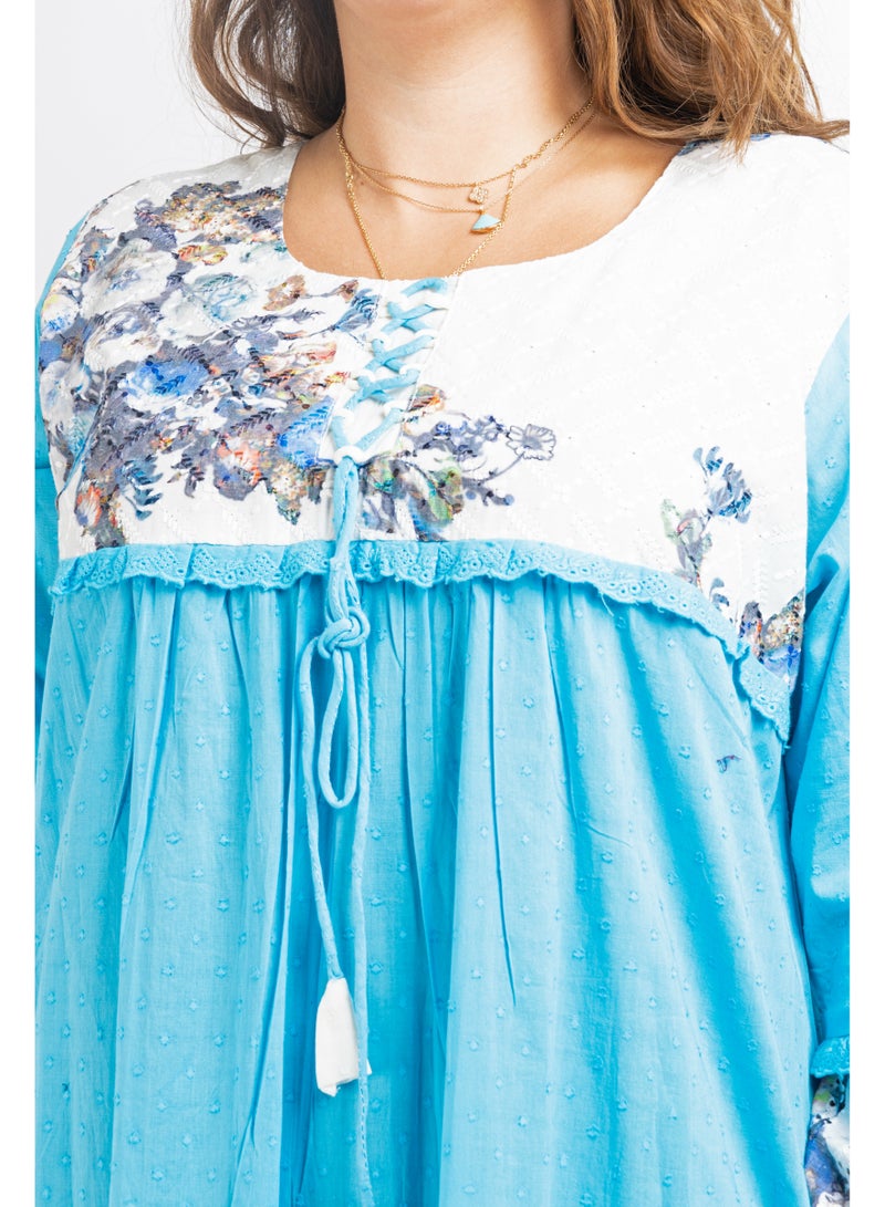 Zainah Jalabiya Printed 100% Pure Cotton Dress  - Image 2