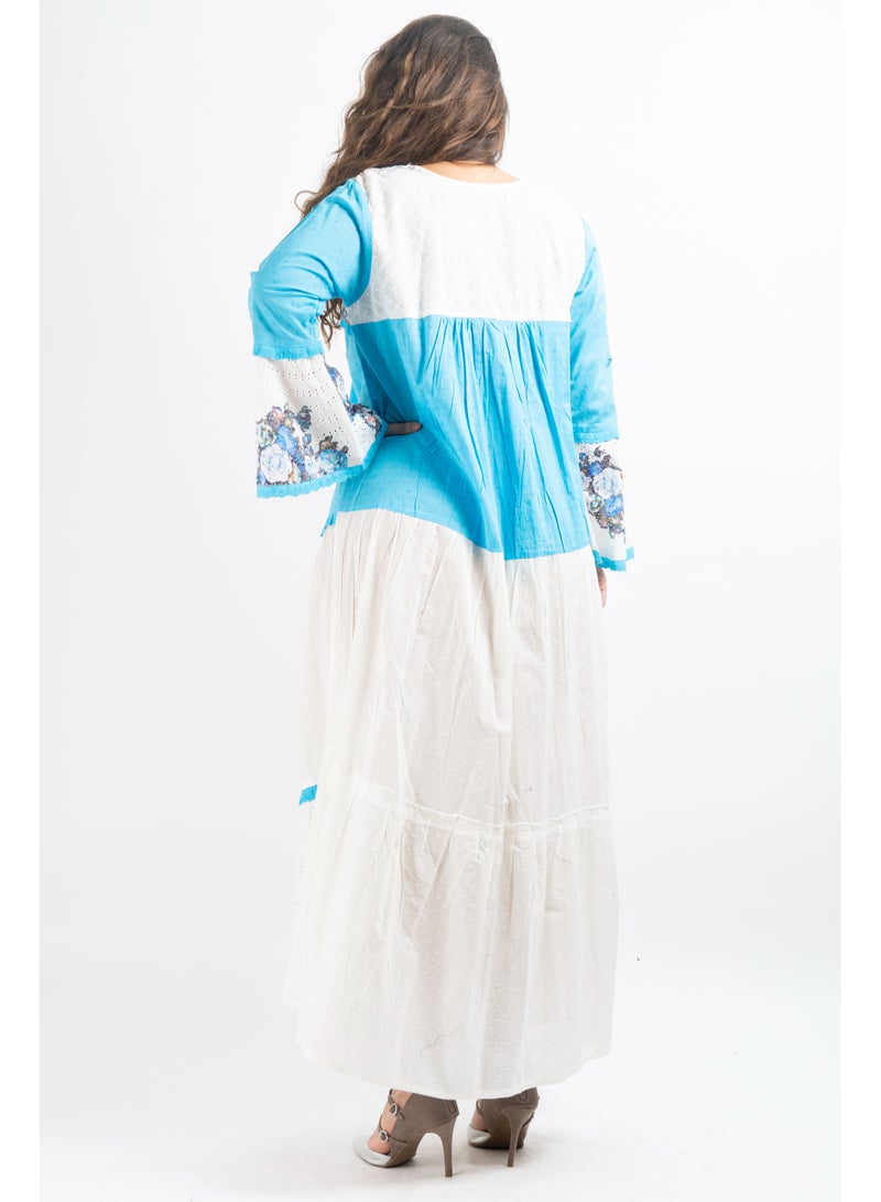 Zainah Jalabiya Printed 100% Pure Cotton Dress  - Image 3