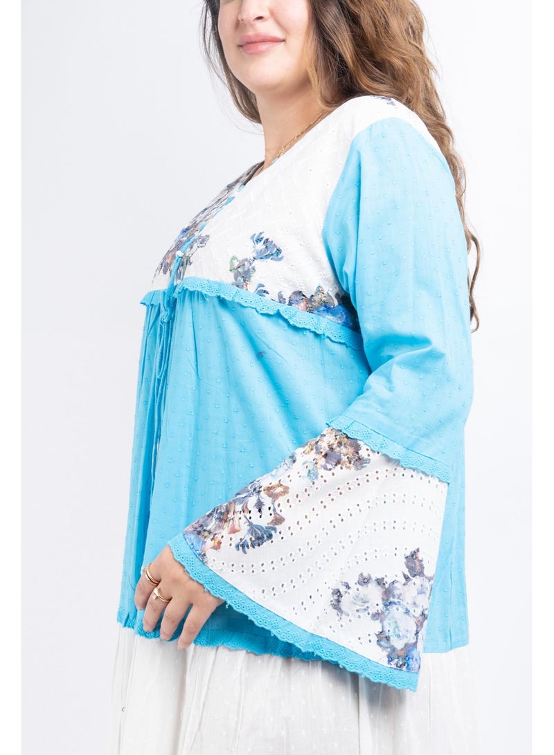 Zainah Jalabiya Printed 100% Pure Cotton Dress  - Image 4
