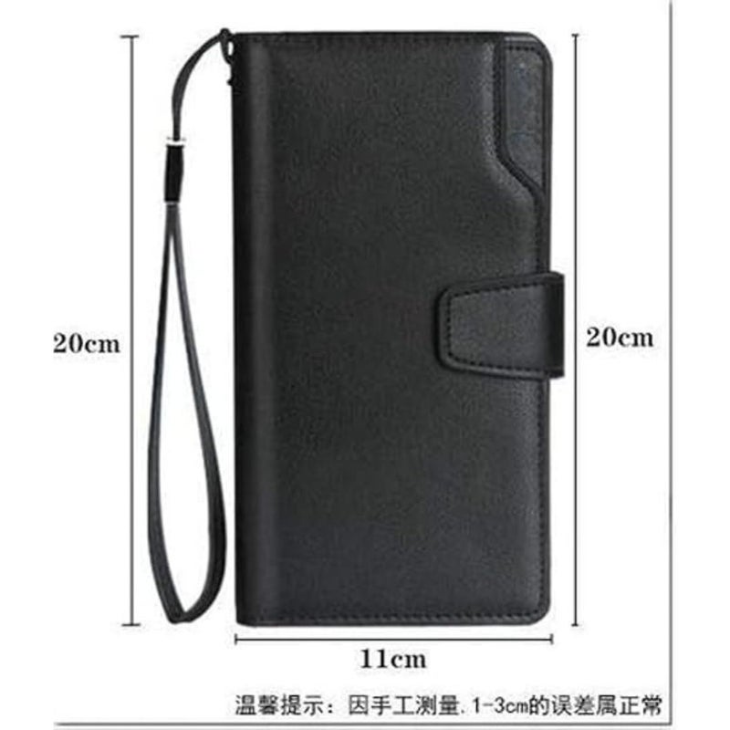 Generic Unisex Adults Business Wallet, Black Faux Leather, Slim, Lightweight, 13 Pockets, Zippered, Magnetic Closure - Image 4