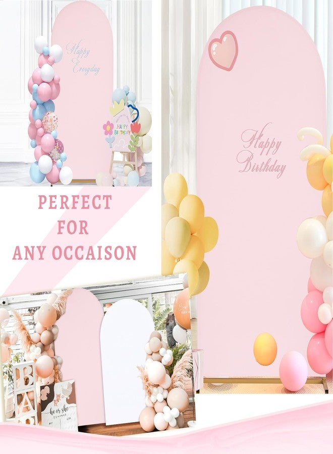 SoarDream Pink Spandex Arch Cover 6FT Wedding Arch Backdrop Cover Stretchy Backdrop Chiara Wall Arch Stand Cover for Wedding Birthday Balloon Decorations- Ideal for Balloon Arches - Image 3
