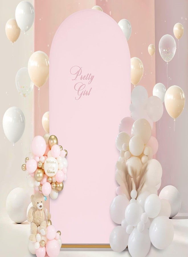 SoarDream Pink Spandex Arch Cover 6FT Wedding Arch Backdrop Cover Stretchy Backdrop Chiara Wall Arch Stand Cover for Wedding Birthday Balloon Decorations- Ideal for Balloon Arches - Image 2