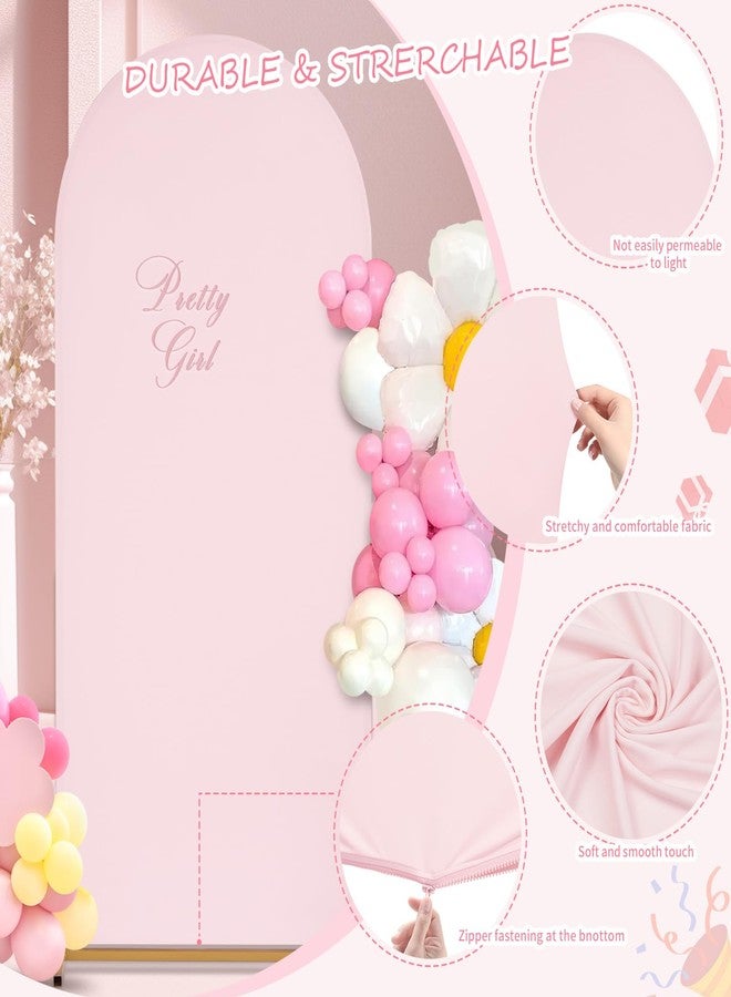 SoarDream Pink Spandex Arch Cover 6FT Wedding Arch Backdrop Cover Stretchy Backdrop Chiara Wall Arch Stand Cover for Wedding Birthday Balloon Decorations- Ideal for Balloon Arches - Image 4