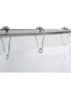 SHOWAY Showay 12 Pcs Stainless Steel Chrome Shower Curtain Ring Hooks  - Image 4