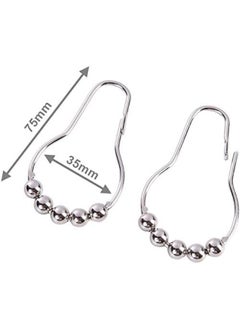 SHOWAY Showay 12 Pcs Stainless Steel Chrome Shower Curtain Ring Hooks  - Image 2