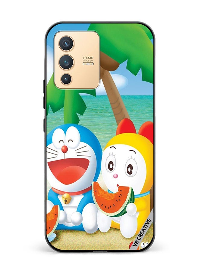 VR CREATIVE Protective Case Cover For Vivo V23 5G Doremon And Doremi Design Multicolour - Image 1