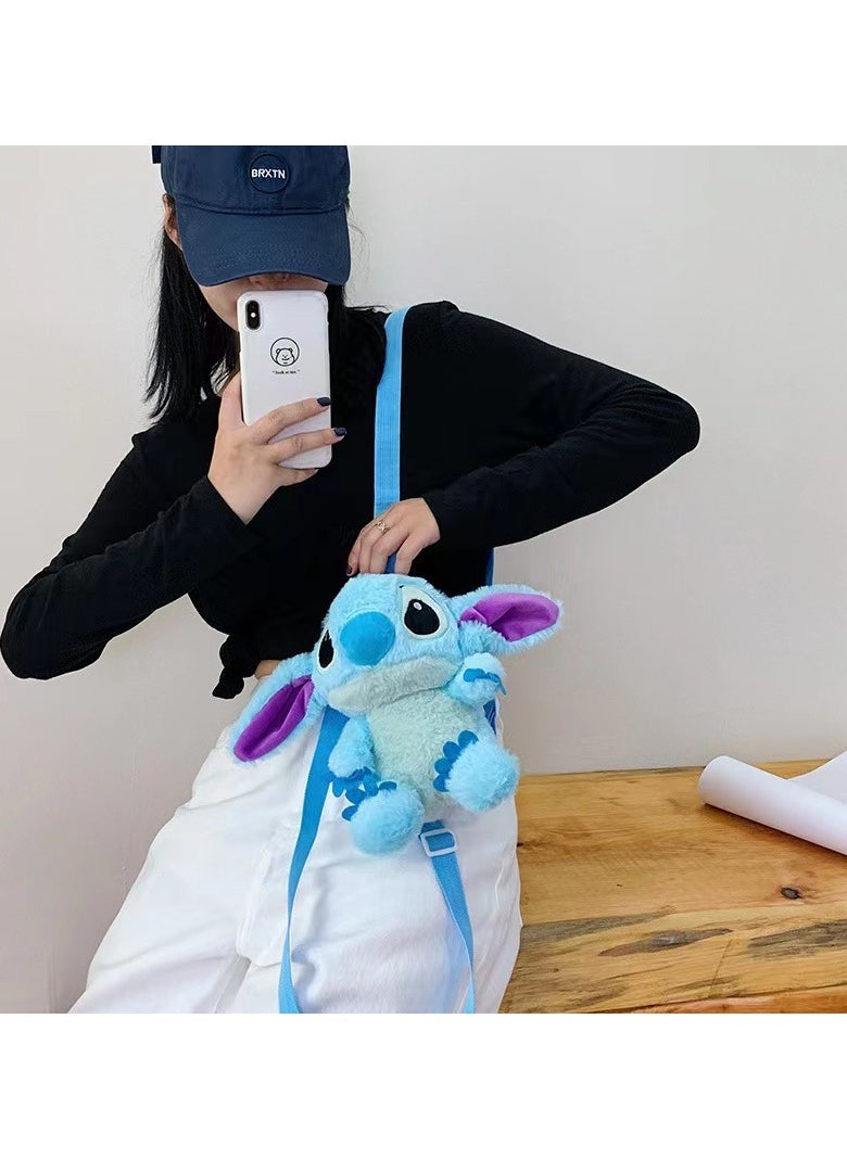 New cartoon animal doll Stitch shoulder bag plush tote bag fresh cute bag doll shape 