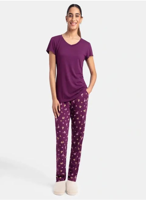 Jockey RX85 Women's Micro Modal Cotton Short Sleeve T-Shirt & Pyjama Sleep Set