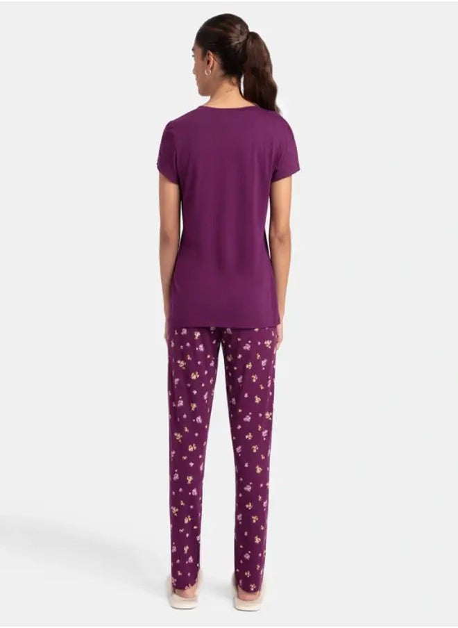JOCKEY - Jockey RX85 Women's Micro Modal Cotton Short Sleeve T-Shirt & Pyjama Sleep Set - Image 1
