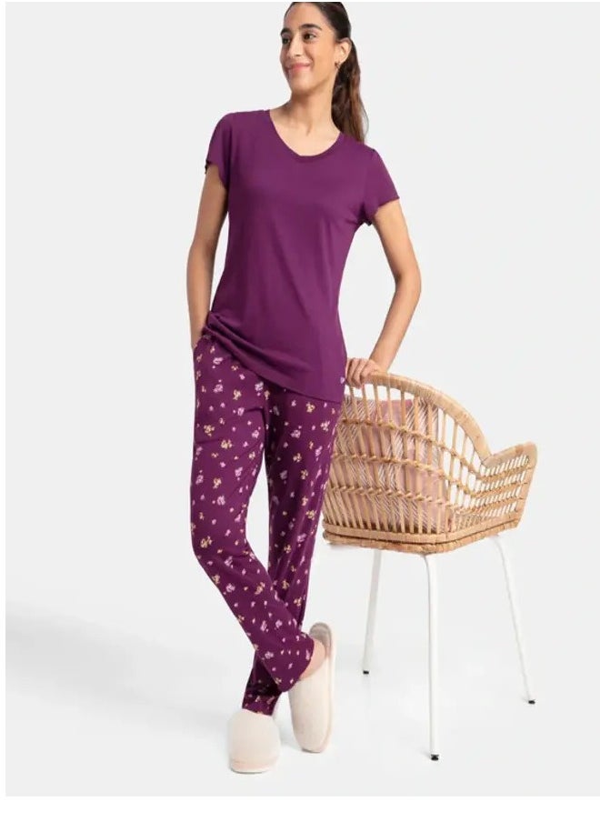 JOCKEY - Jockey RX85 Women's Micro Modal Cotton Short Sleeve T-Shirt & Pyjama Sleep Set - Image 1