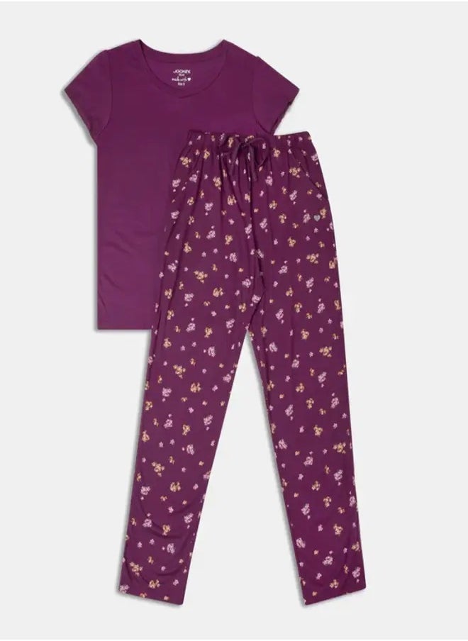 JOCKEY - Jockey RX85 Women's Micro Modal Cotton Short Sleeve T-Shirt & Pyjama Sleep Set - Image 1