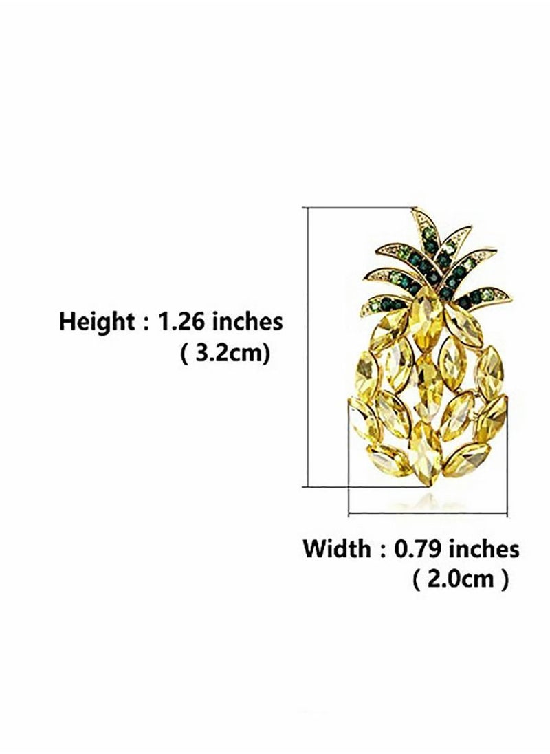 Y&D - Pineapple Earrings for Girls 925 Sterling Silver Gold Shining Crystal Hawaiian Vacation Beach Party Cute Fruit Accessories Jewelry Gifts Women Teens - Image 1