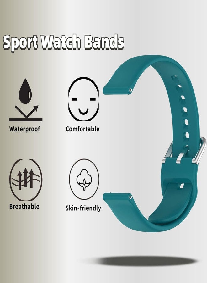 سوار QHBAMD مع حافظة متوافق مع ساعة Amazfit Bip 5، غطاء حزام من السيليكون الناعم يسمح بمرور الهواء، للرجال والنساء (أخضر داكن) - Image 3
