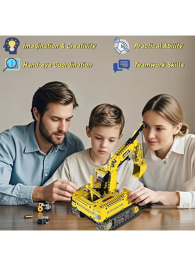 Sumkyle 5 In 1 Robot Building Set Toy Excavator Stem Set Remote And App Controlled Building Blocks Set For Kids Ages 8 12 Robot Toy Gift For Boys And Girls (555 Pcs) - Image 3